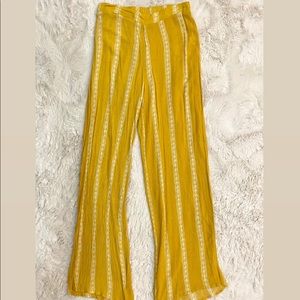 Yellow belle bottom pants